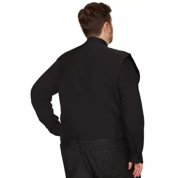 Ribcage Bones Vest Black White Button Adult Halloween Costume One Size XXL - Picture 3 of 7